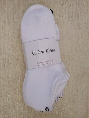 Calvin Klein White Low-Cut Athletic No-Show Socks - 5 Pack US 7-12